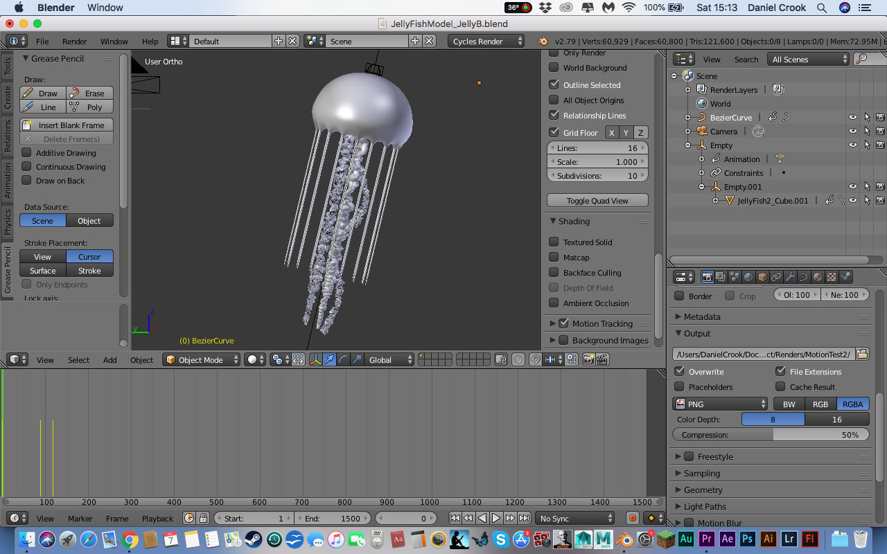 Bio-luminous Jellyfish 3D model_5
