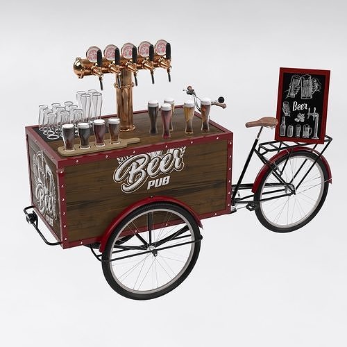 Beer bike cafe 3D model