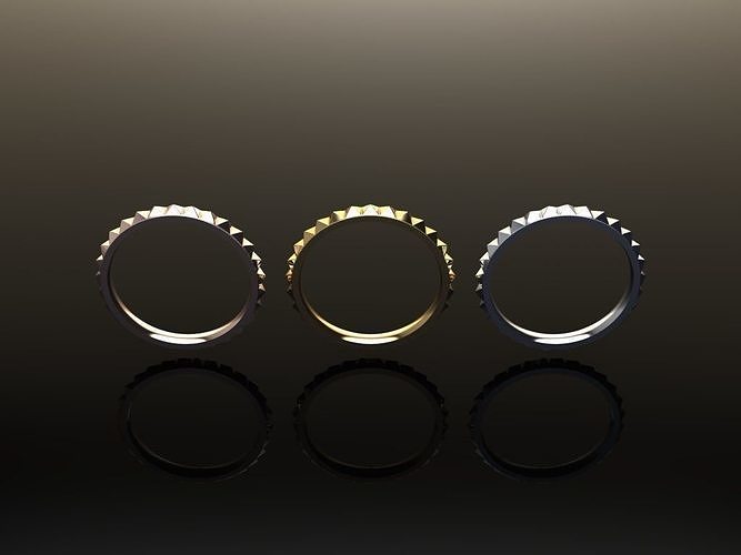 Dainty Spike Band Ring Mix Sizes 4 5 6 7 8 3D print model