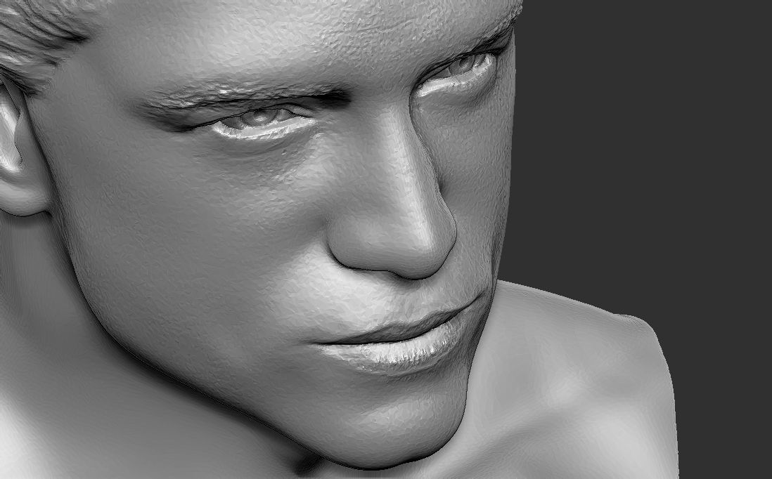Handsome man bust 3D printing ready TYPE 1 3D print model_17