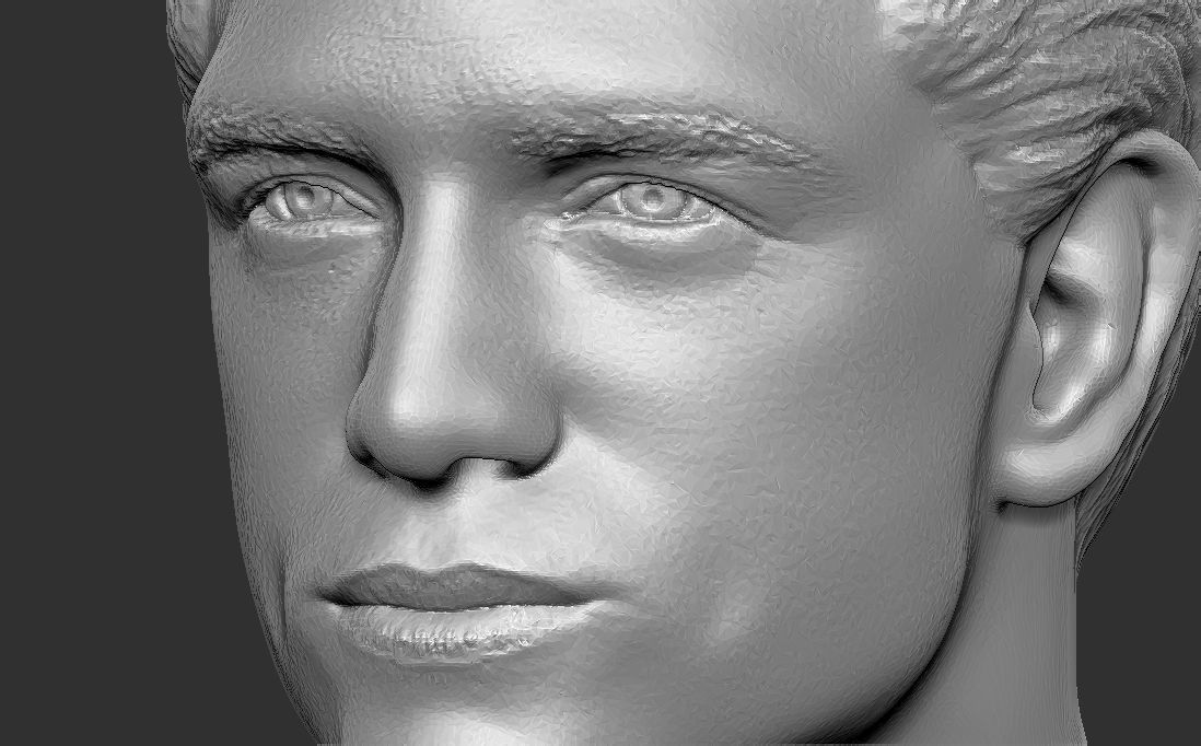 Handsome man bust 3D printing ready TYPE 1 3D print model_16