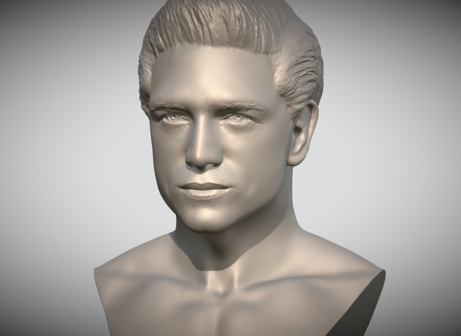 Handsome man bust 3D printing ready TYPE 1 3D print model_1