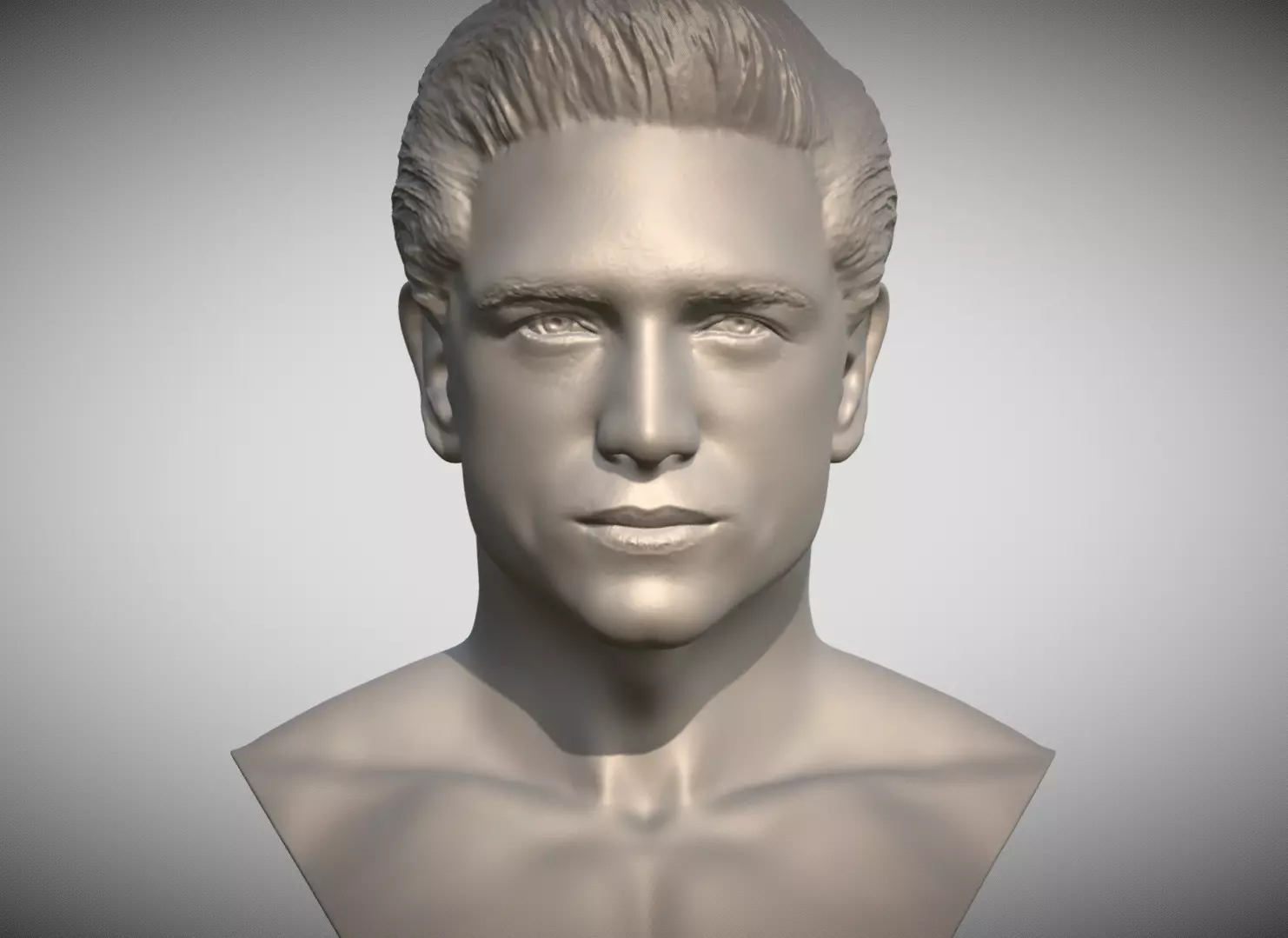 Handsome man bust 3D printing ready TYPE 1 3D print model_0