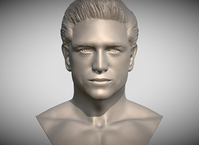 Handsome man bust 3D printing ready TYPE 1 3D print model