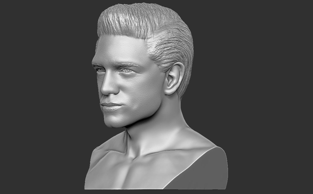 Handsome man bust 3D printing ready TYPE 1 3D print model_7