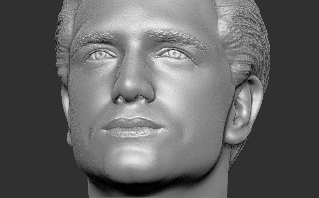 Handsome man bust 3D printing ready TYPE 1 3D print model_18