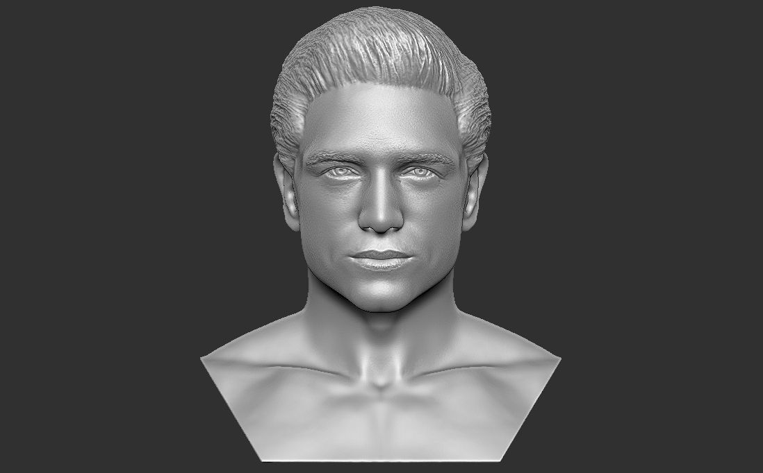 Handsome man bust 3D printing ready TYPE 1 3D print model_5