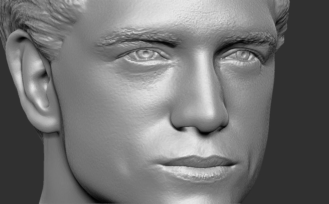 Handsome man bust 3D printing ready TYPE 1 3D print model_15