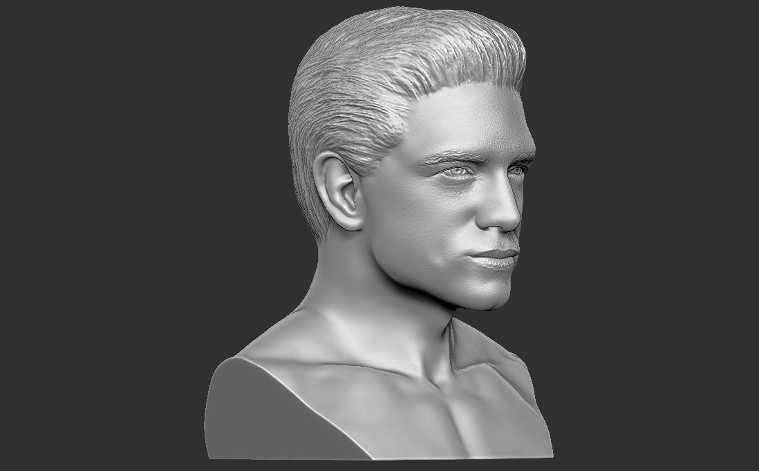 Handsome man bust 3D printing ready TYPE 1 3D print model_12