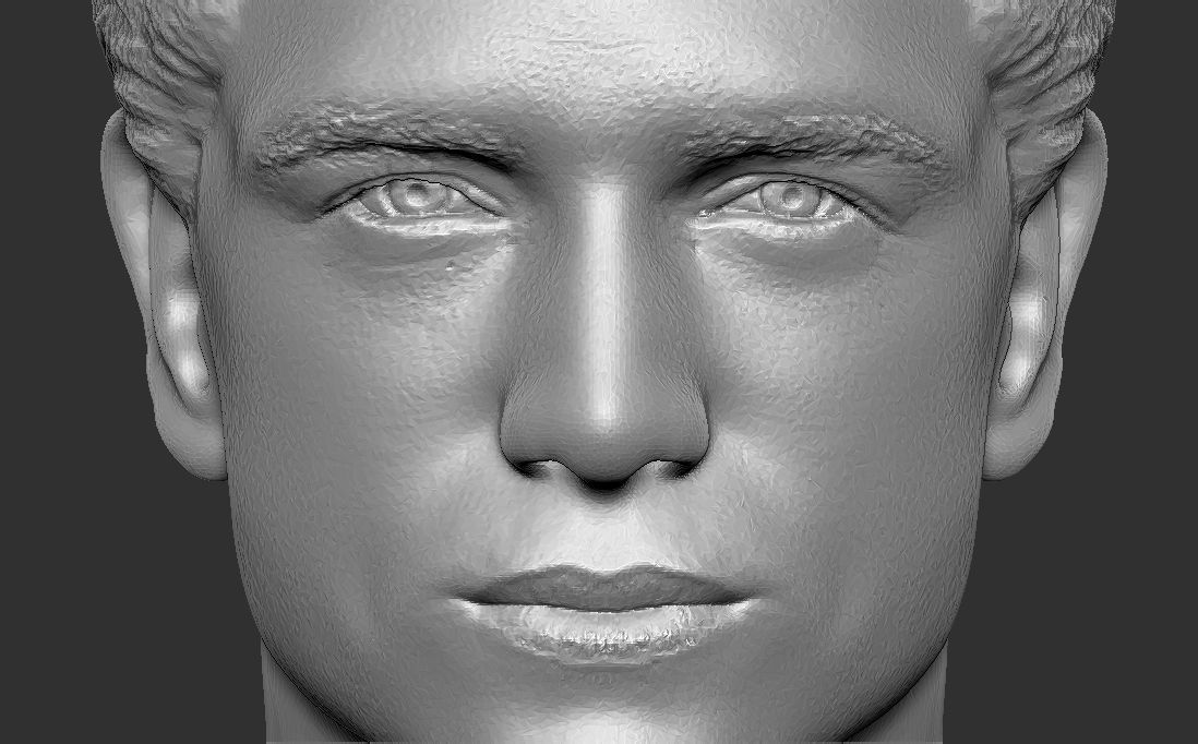 Handsome man bust 3D printing ready TYPE 1 3D print model_14