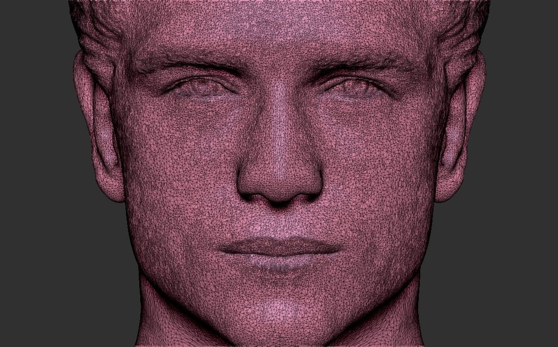 Handsome man bust 3D printing ready TYPE 1 3D print model_25