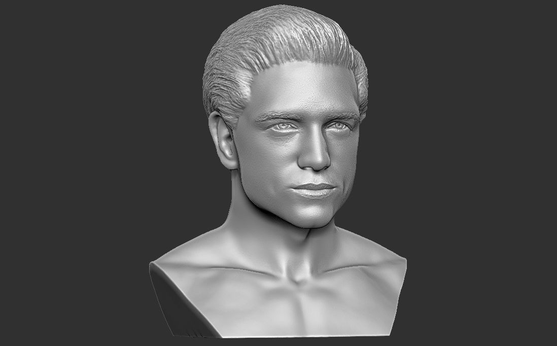 Handsome man bust 3D printing ready TYPE 1 3D print model_13
