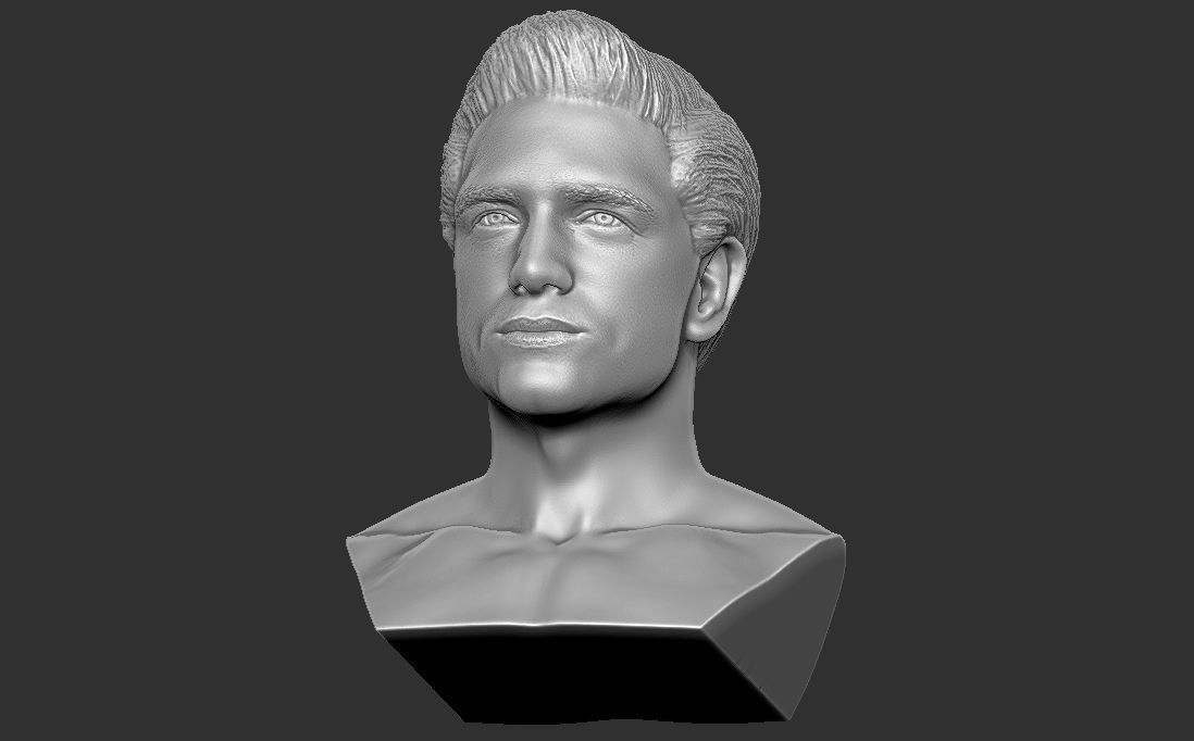 Handsome man bust 3D printing ready TYPE 1 3D print model_21