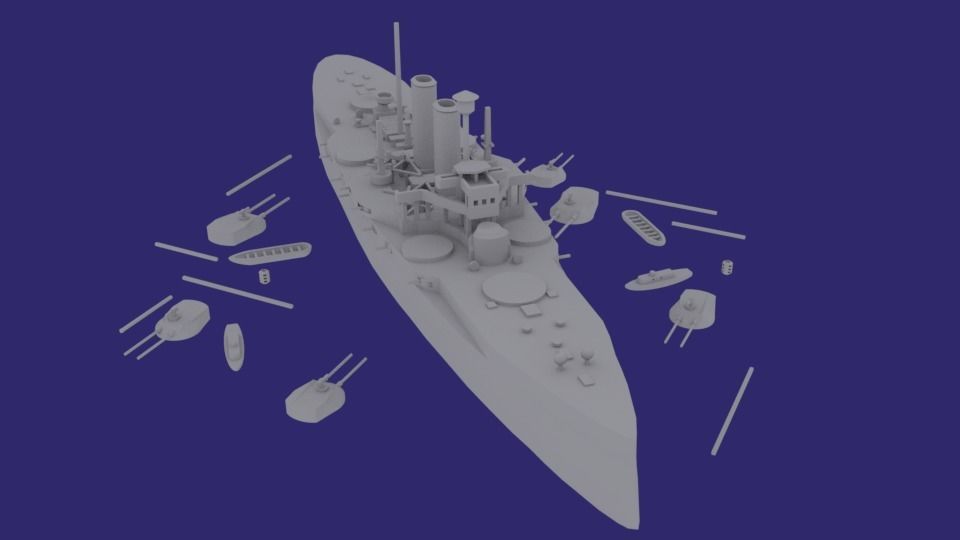 SMS Radetzky 3D print model_7