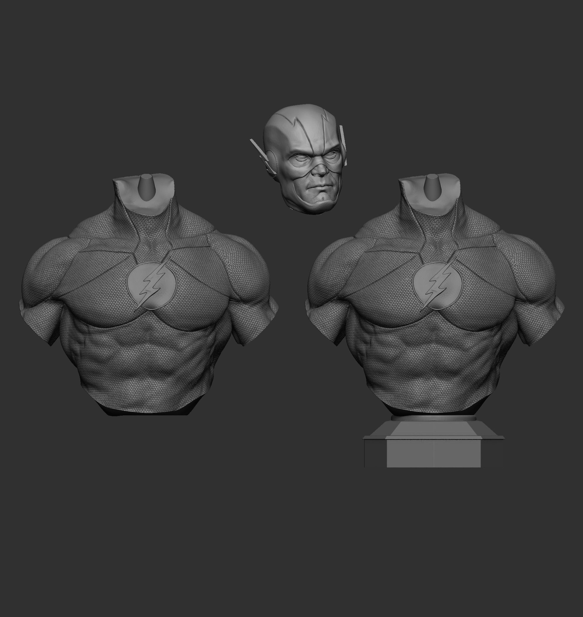 Flash bust 3D print model_4