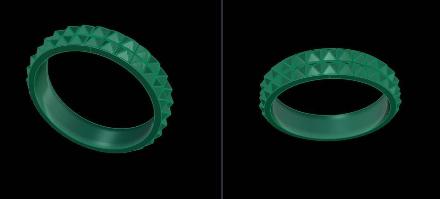 Dainty Double Row Spike Band Ring Mix Sizes 4 5 6 7 8 3D print model_6