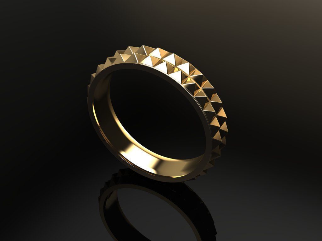 Dainty Double Row Spike Band Ring Mix Sizes 4 5 6 7 8 3D print model_3