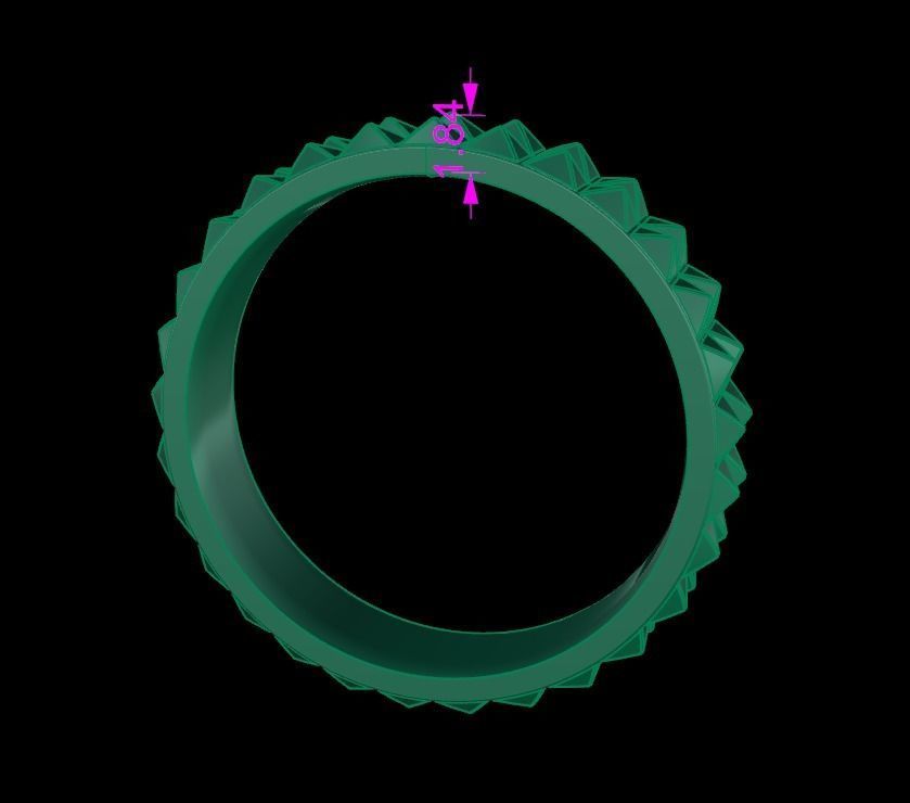 Dainty Double Row Spike Band Ring Mix Sizes 4 5 6 7 8 3D print model_8