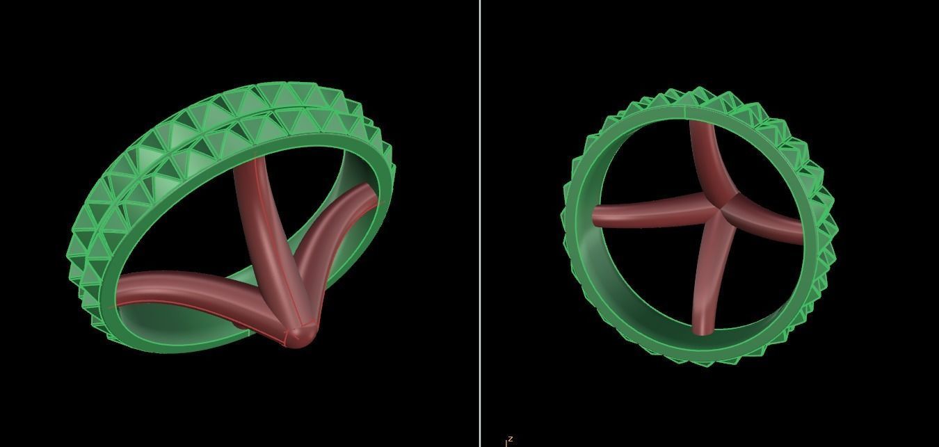 Dainty Double Row Spike Band Ring Mix Sizes 4 5 6 7 8 3D print model_7