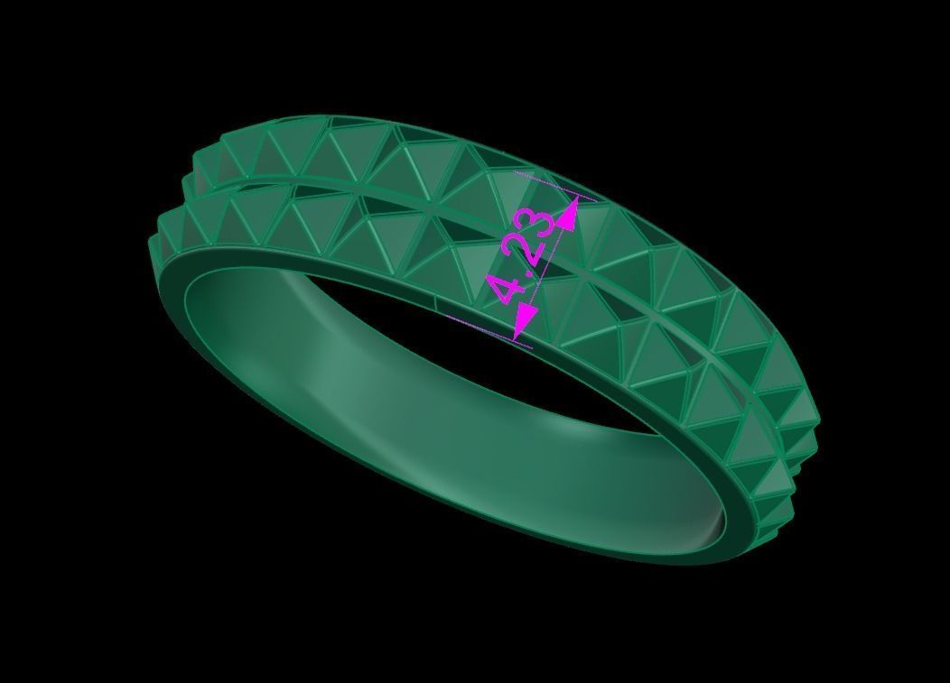Dainty Double Row Spike Band Ring Mix Sizes 4 5 6 7 8 3D print model_9
