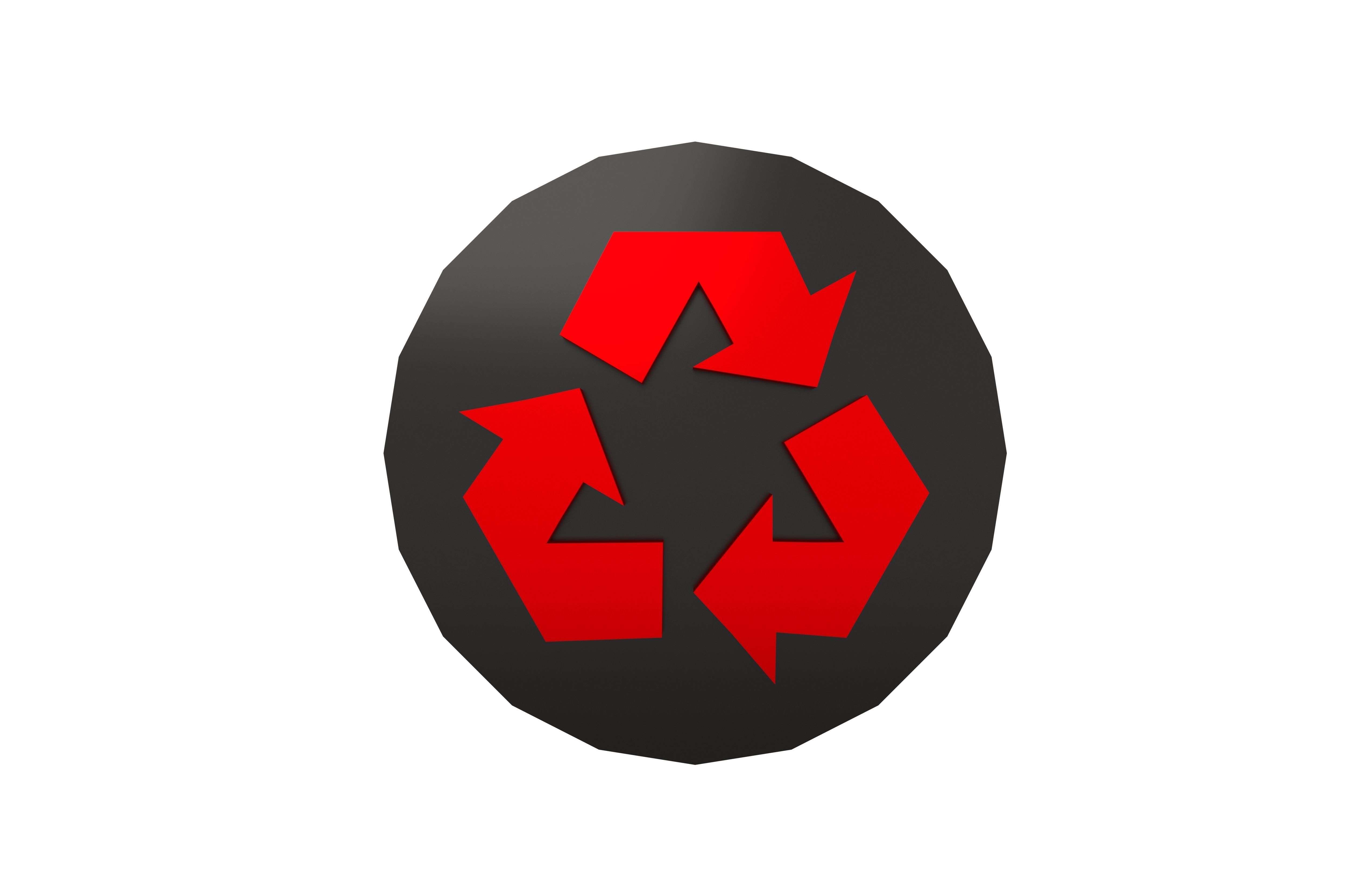 Recycle Symbols v4 009 Low-poly 3D model_2