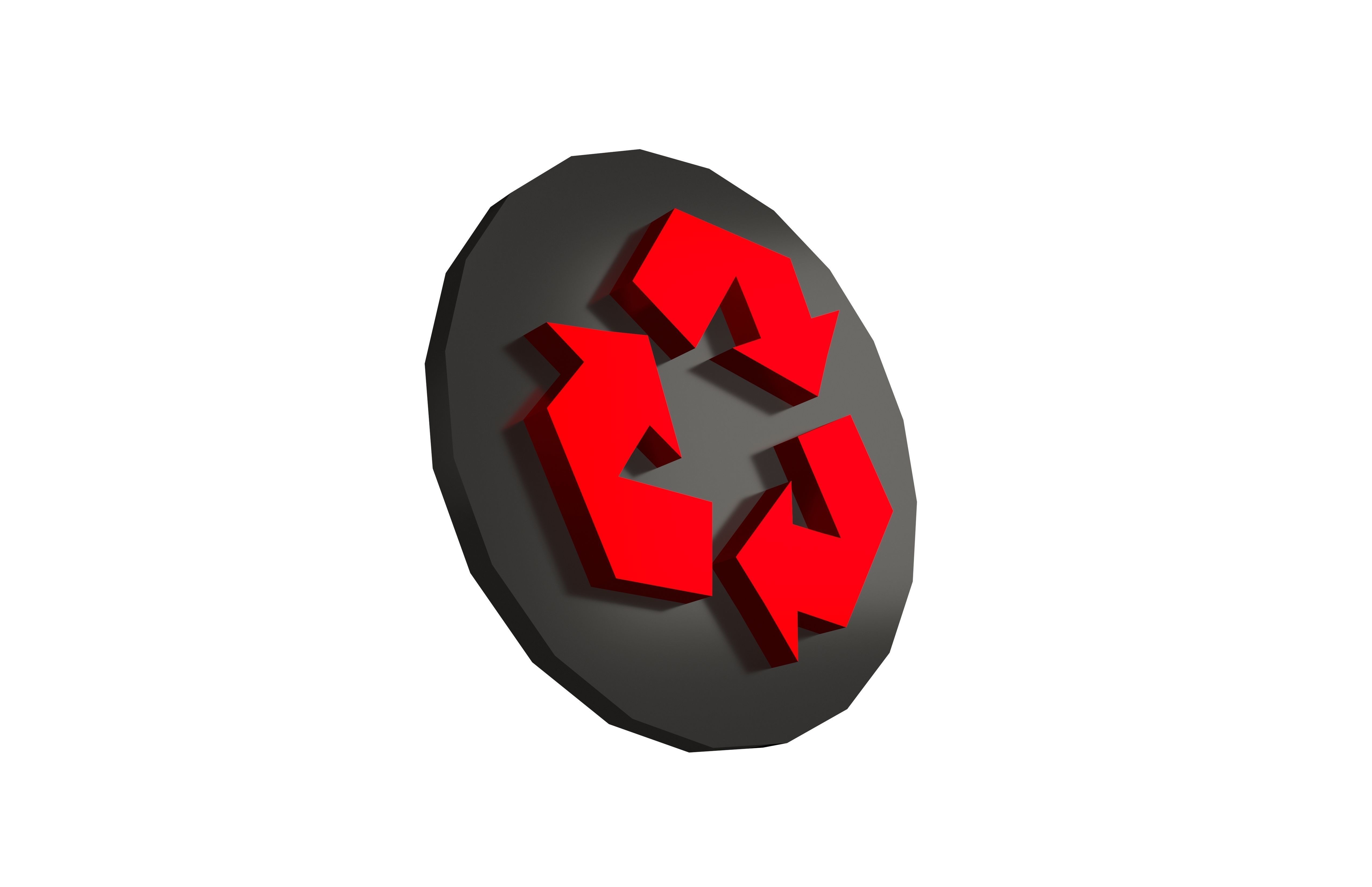 Recycle Symbols v4 009 Low-poly 3D model_1