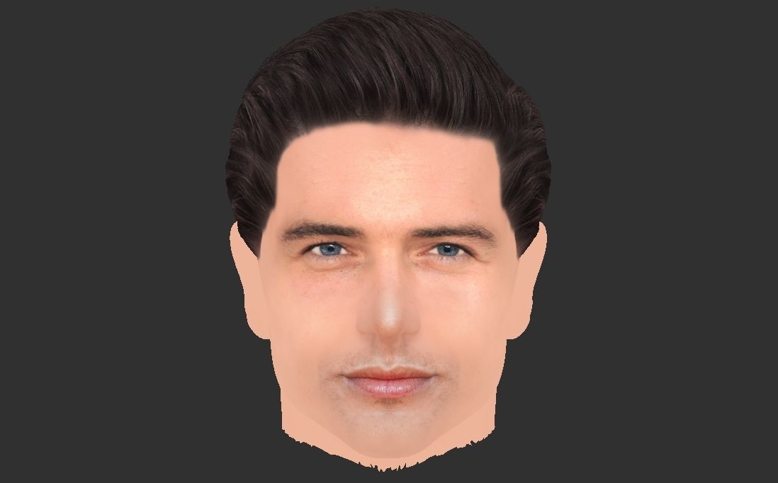 Handsome man head TYPE 1 3D model_15