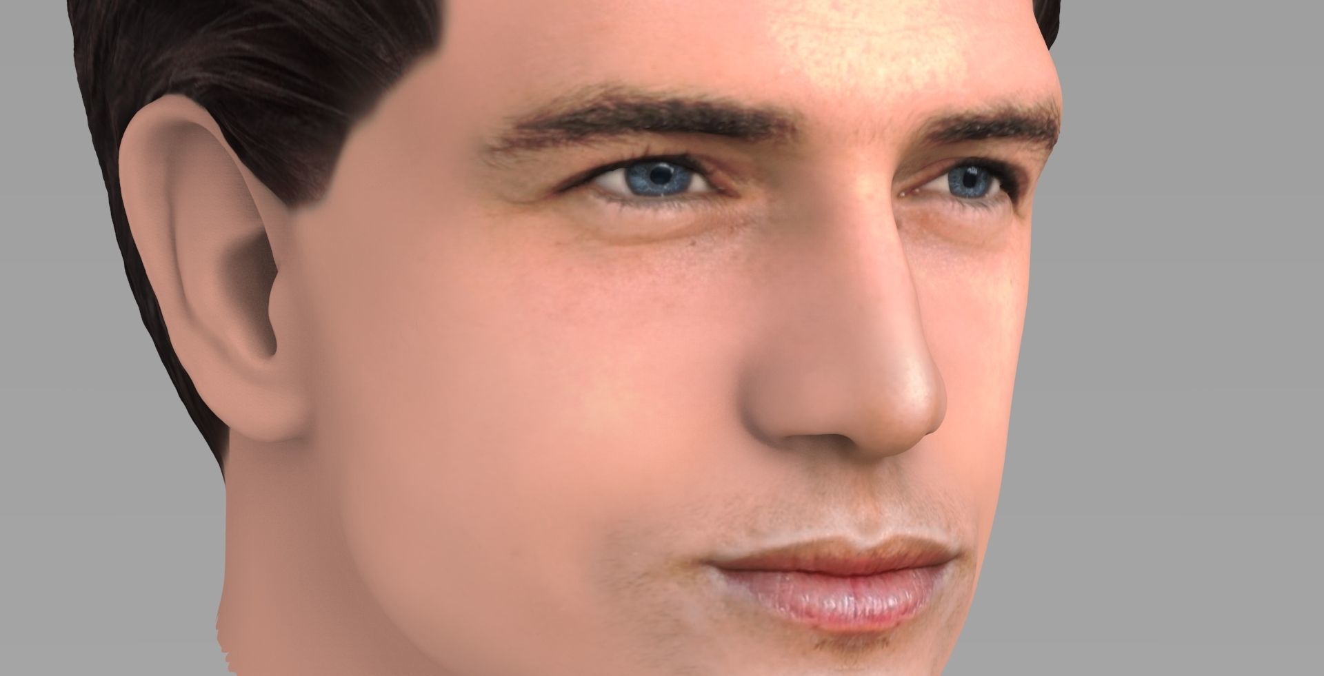 Handsome man head TYPE 1 3D model_9