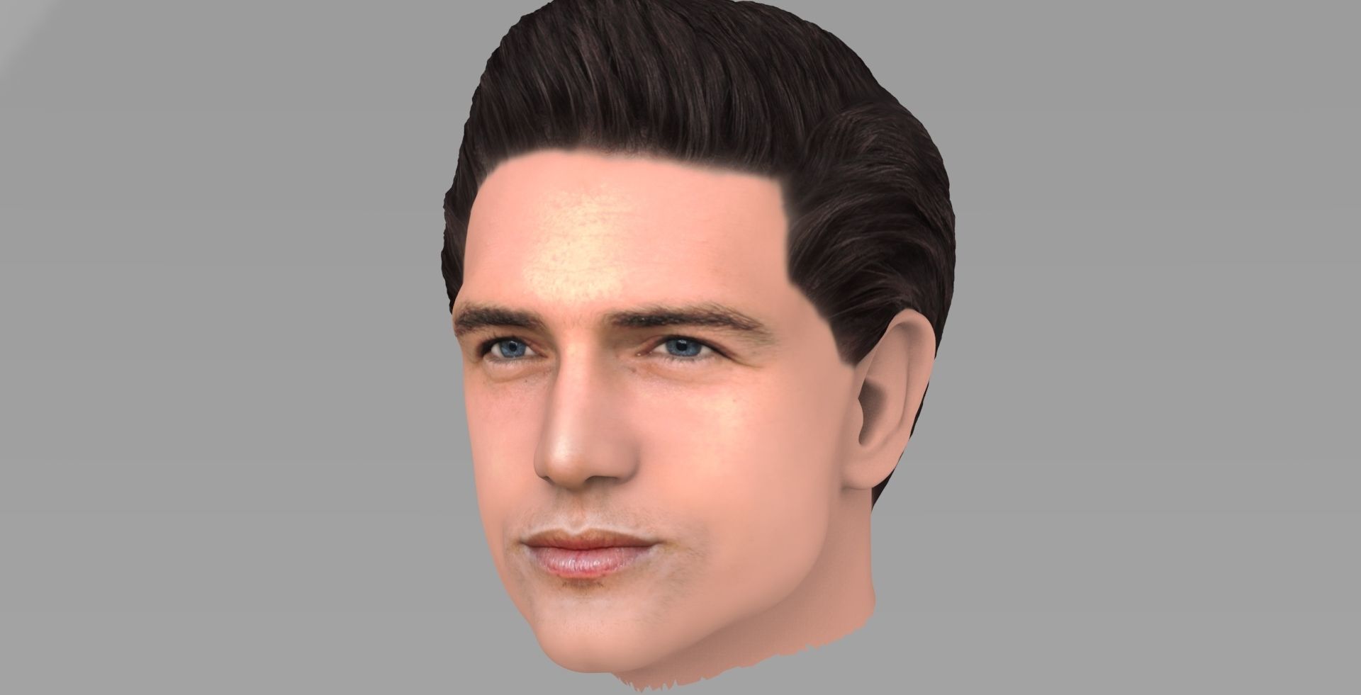 Handsome man head TYPE 1 3D model_1