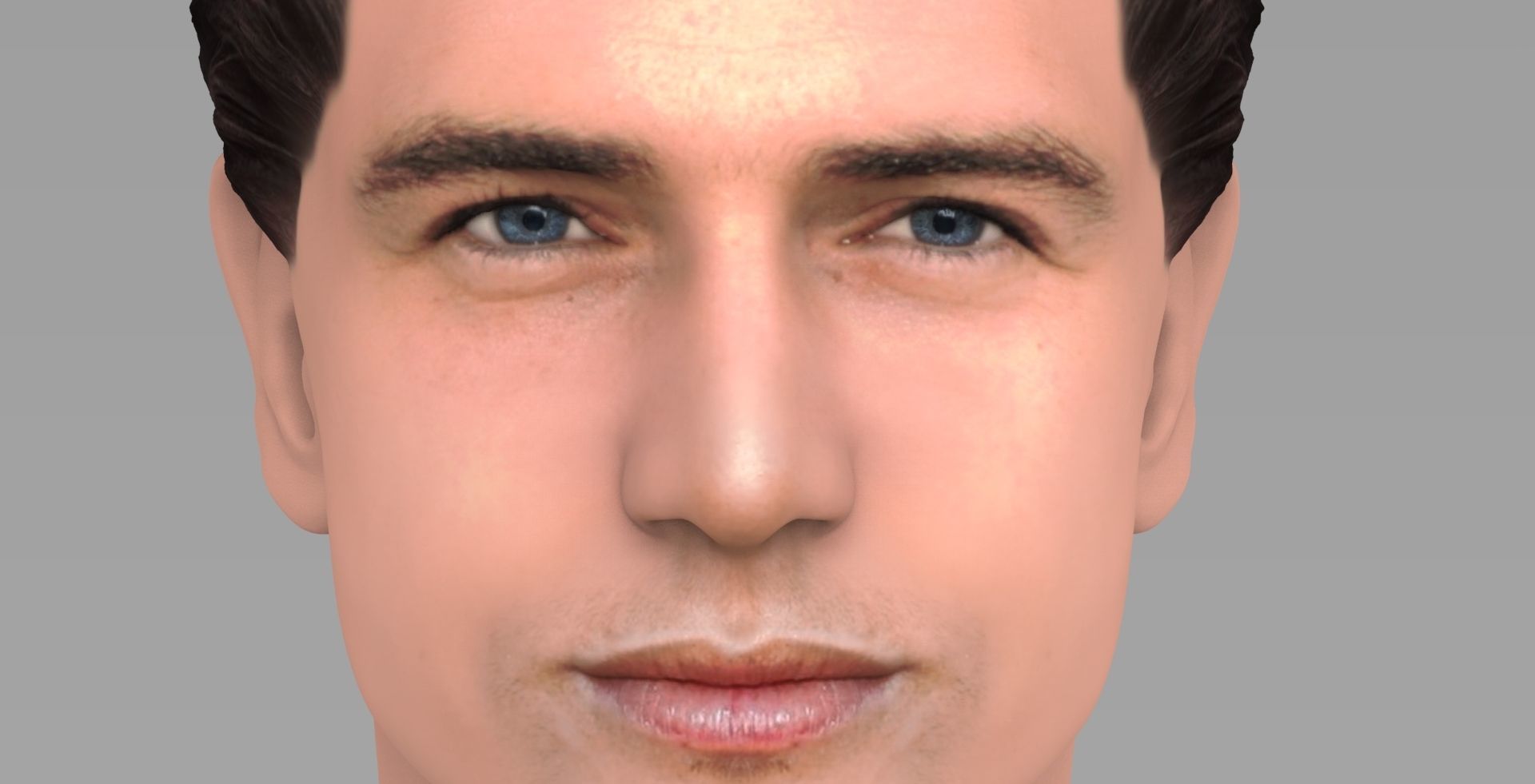 Handsome man head TYPE 1 3D model_8