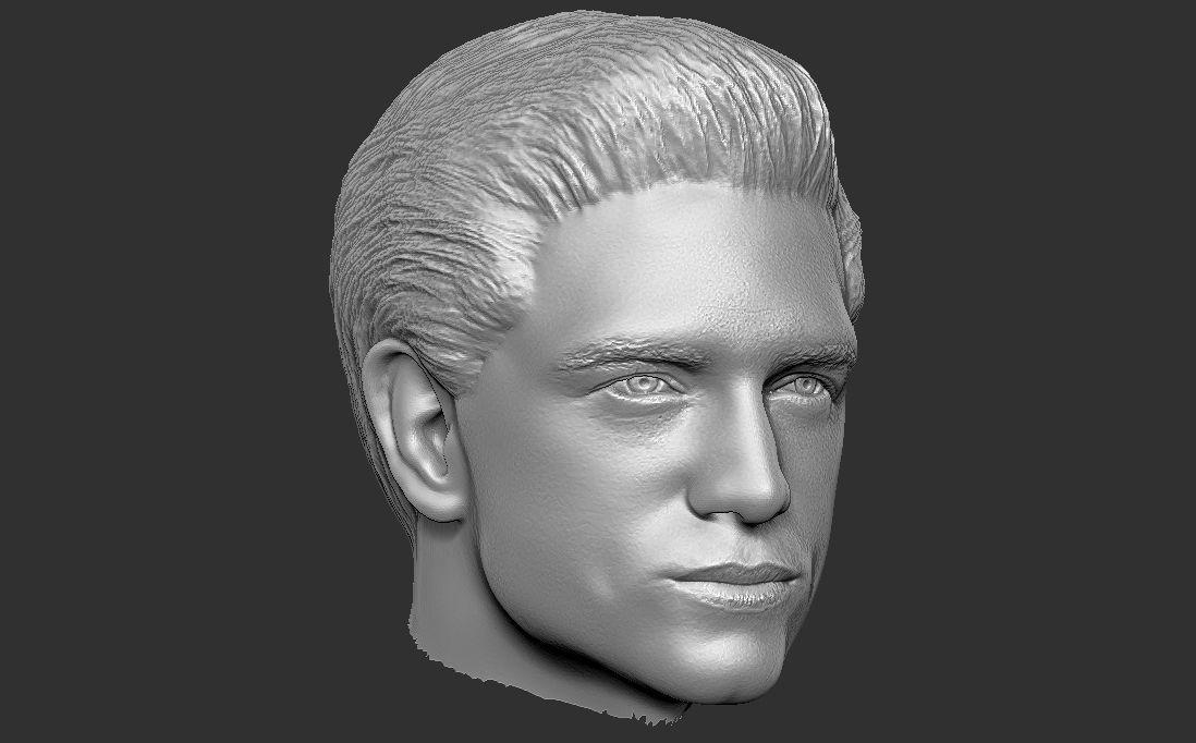 Handsome man head TYPE 1 3D model_23