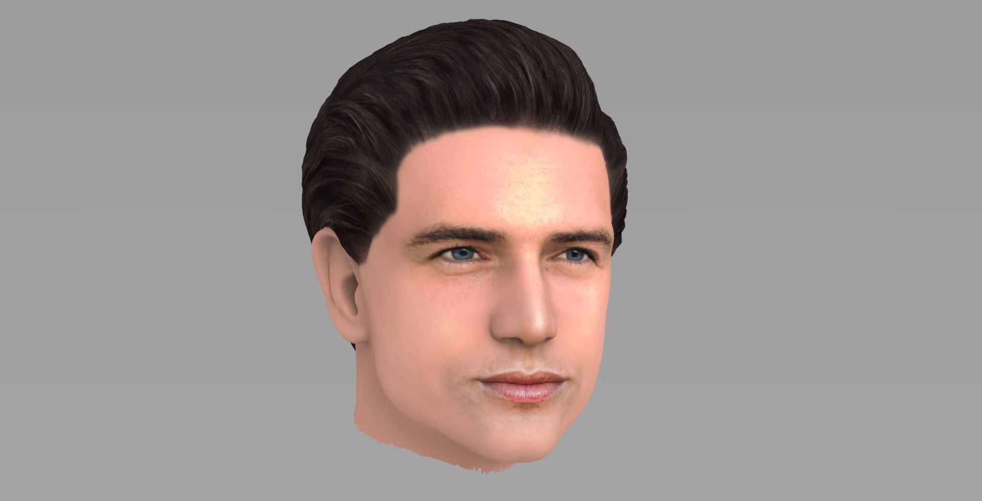Handsome man head TYPE 1 3D model_7