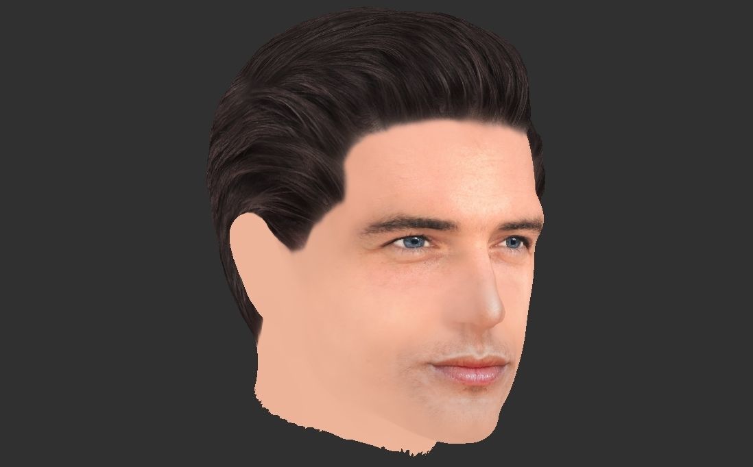 Handsome man head TYPE 1 3D model_16