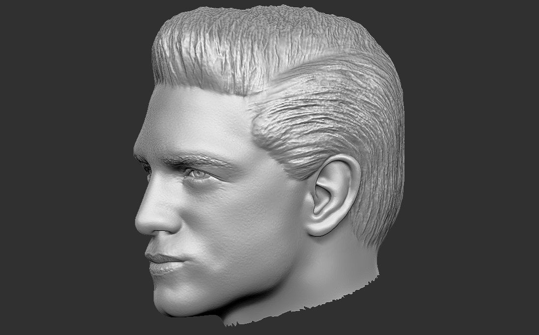 Handsome man head TYPE 1 3D model_19