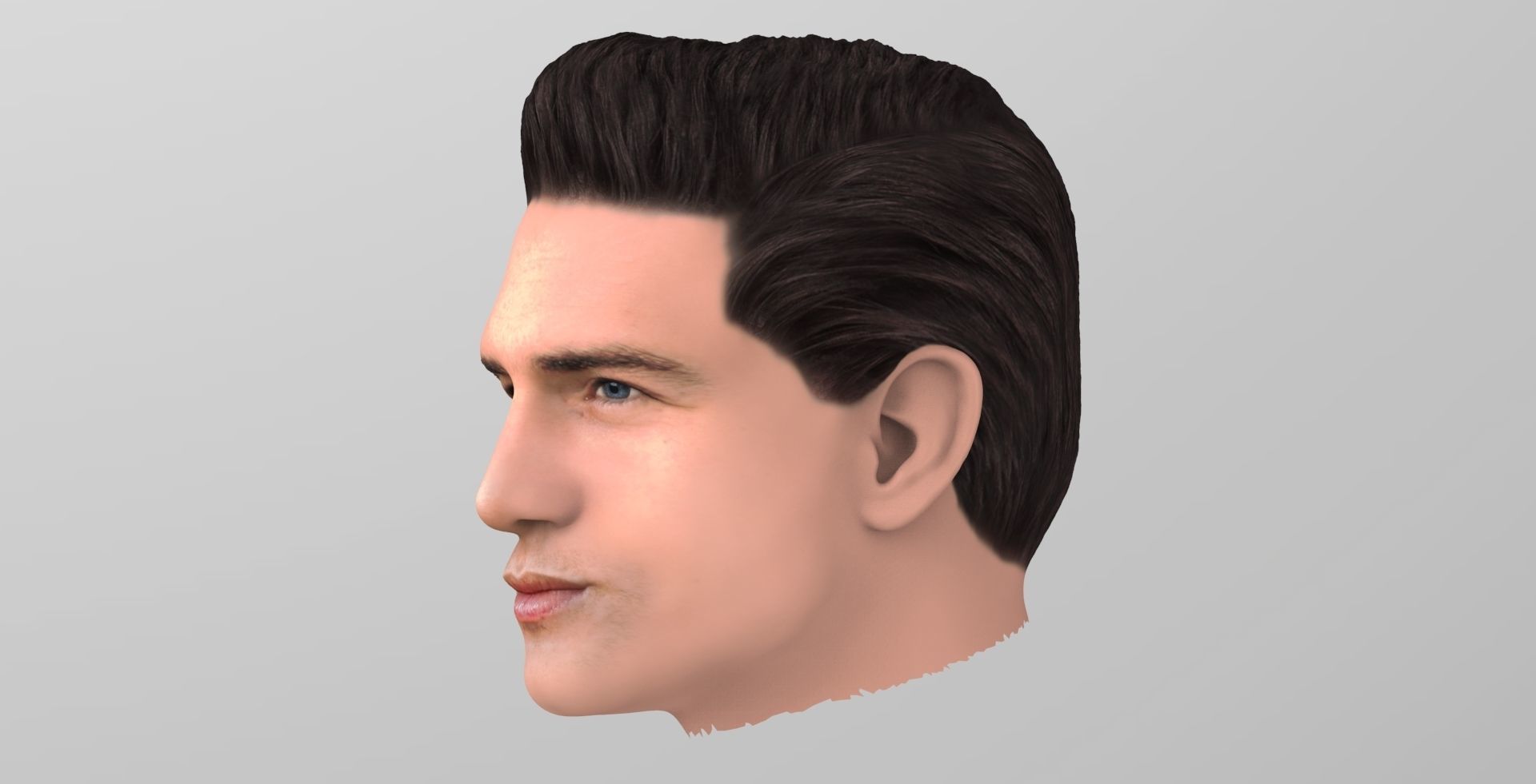 Handsome man head TYPE 1 3D model_2