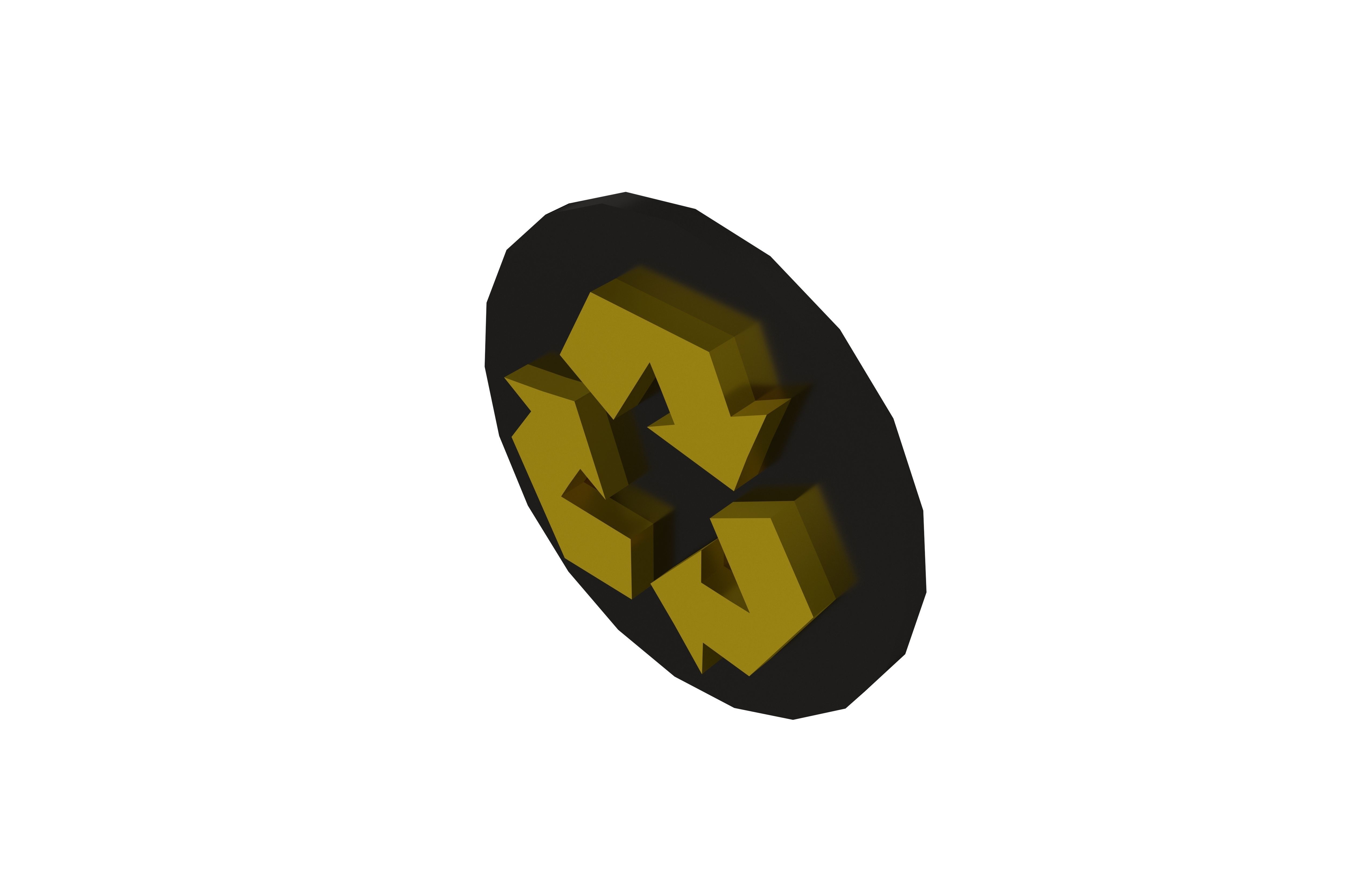 Recycle Symbols v4 011 Low-poly 3D model_2