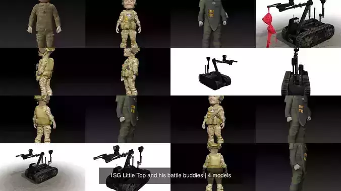 1SG Little Top and his battle buddies 3D Model Collection