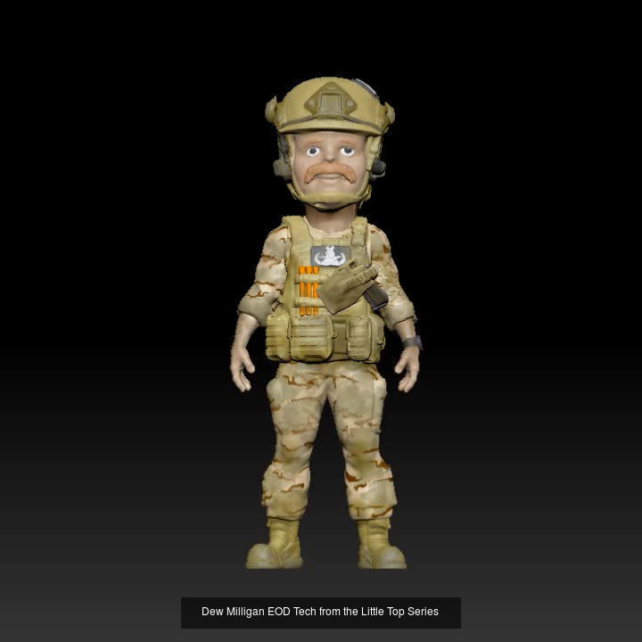 1SG Little Top and his battle buddies 3D Model Collection_11