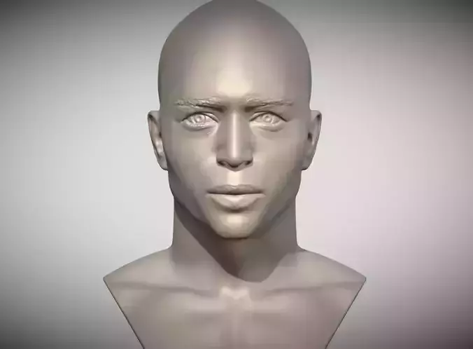 Handsome afroamerican man bust 3D printing ready TYPE 2 3D print model