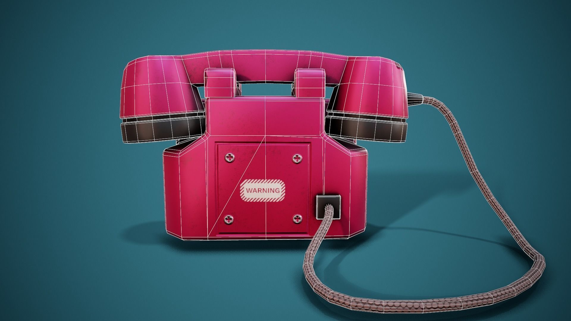 Stylized Retro Phone - Tutorial Included  Low-poly 3D model_7