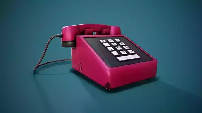 Stylized Retro Phone - Tutorial Included  Low-poly 3D model