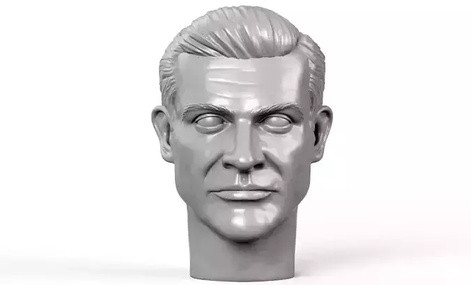 Sean Connery young Bond era action figure head 3D print model