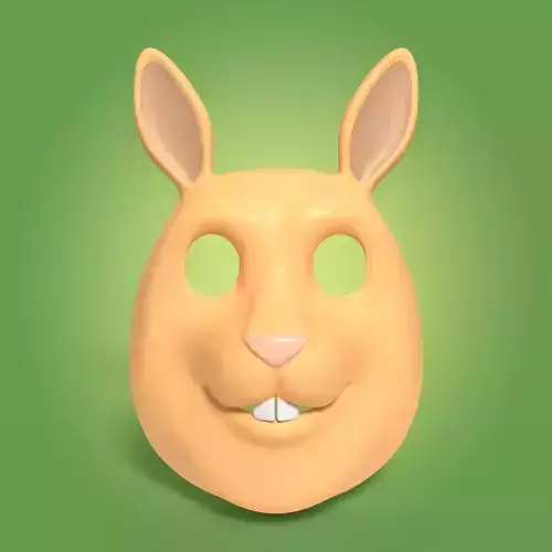Kids Rabbit Mask Low-poly 3D model