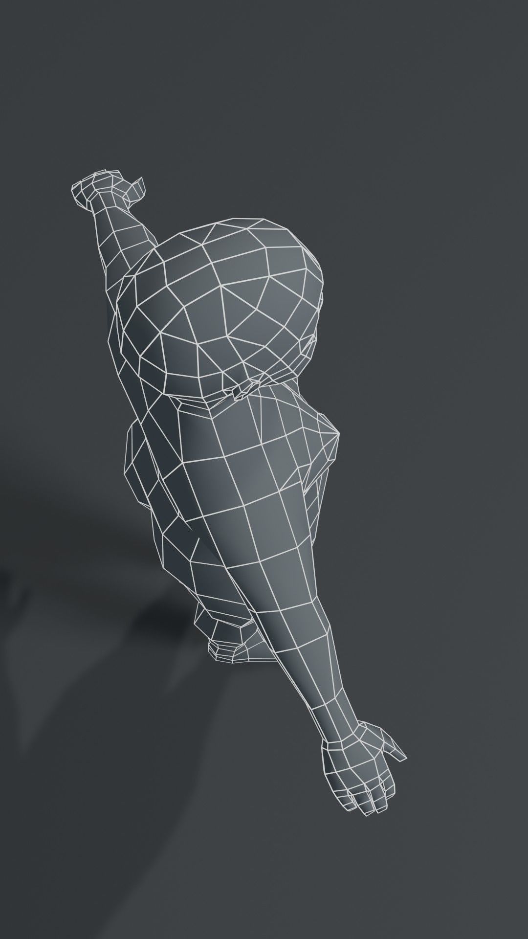 Fat Girl Kid Body Base Mesh 3D Model 1000 Polygons Low-poly 3D model_15