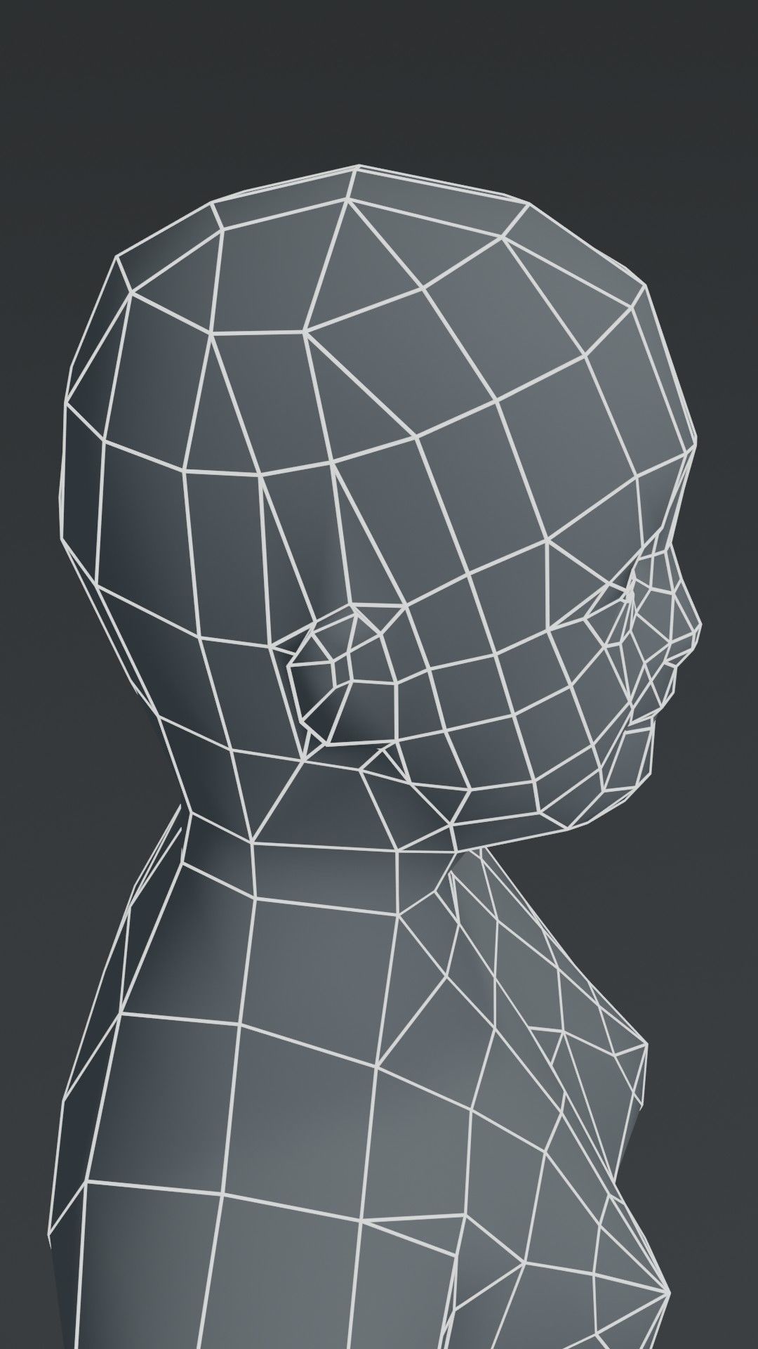 Fat Girl Kid Body Base Mesh 3D Model 1000 Polygons Low-poly 3D model_6