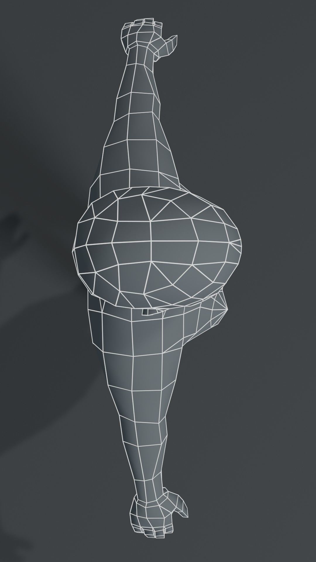 Fat Girl Kid Body Base Mesh 3D Model 1000 Polygons Low-poly 3D model_4