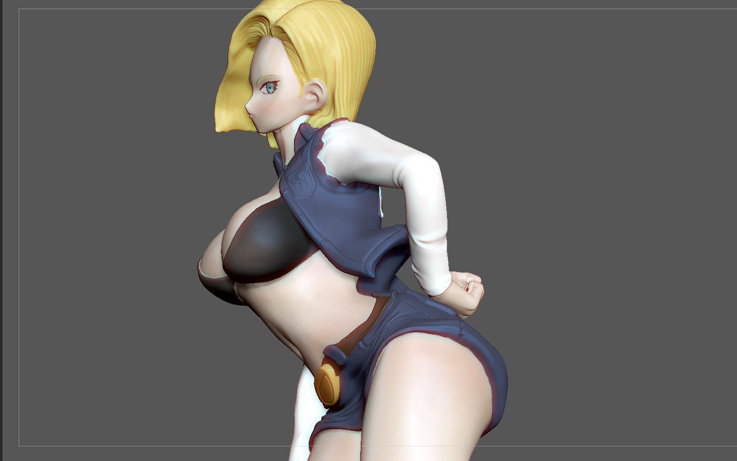 ANDROID 18 STATUE MODIFIED VERSION2 DRAGONBALL ANIME CHARACTER 3D print model_5