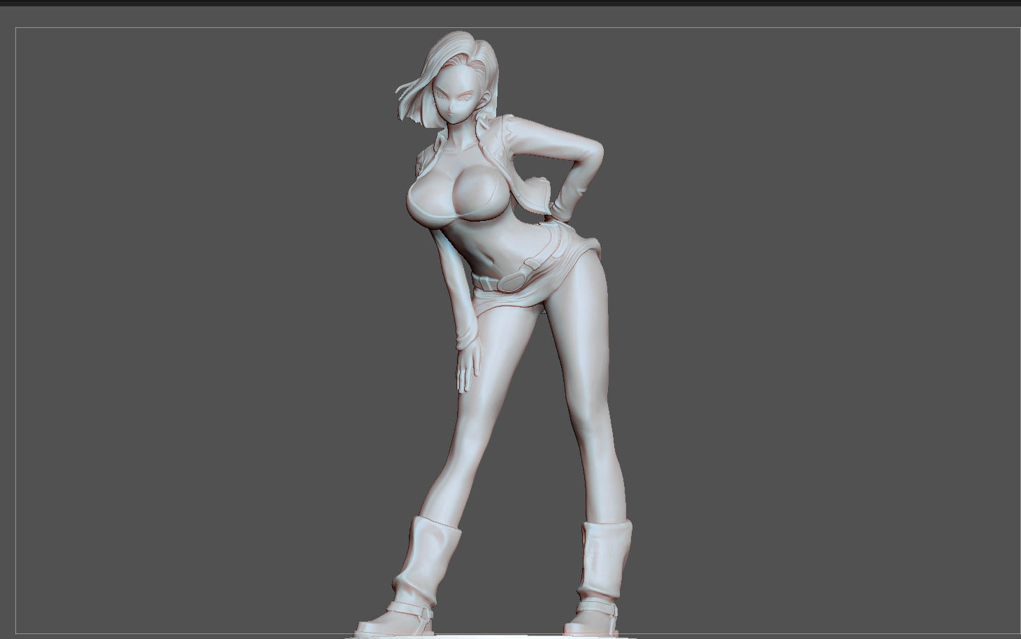 ANDROID 18 STATUE MODIFIED VERSION2 DRAGONBALL ANIME CHARACTER 3D print model_11