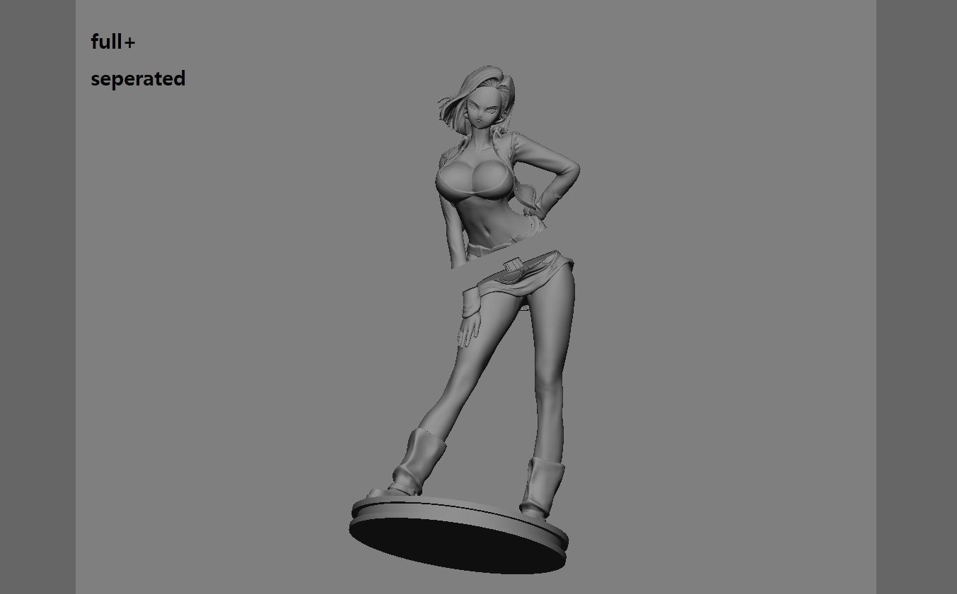 ANDROID 18 STATUE MODIFIED VERSION2 DRAGONBALL ANIME CHARACTER 3D print model_12