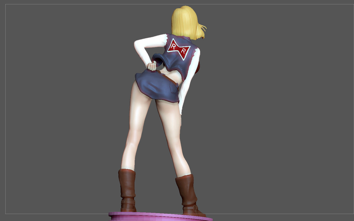 ANDROID 18 STATUE MODIFIED VERSION2 DRAGONBALL ANIME CHARACTER 3D print model_8